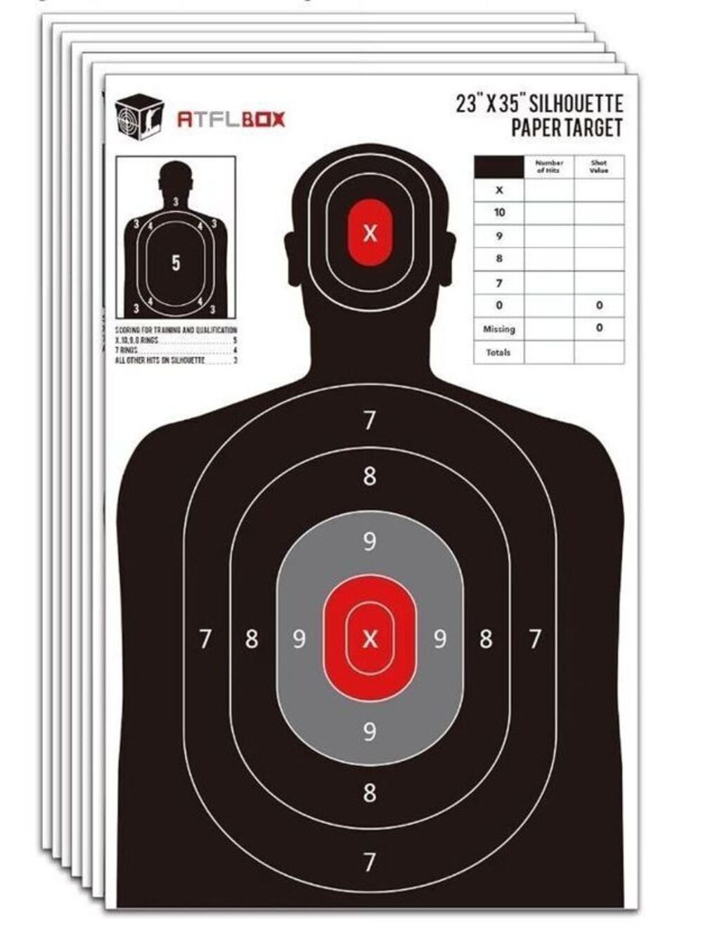 Silhouette Paper Target for Range, 23x35 inch, Indoor and Outdoor Use 2 Target